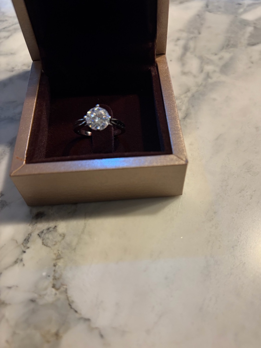 Classic Solitaire Round-Cut Moissanite Engagement Ring in Silver